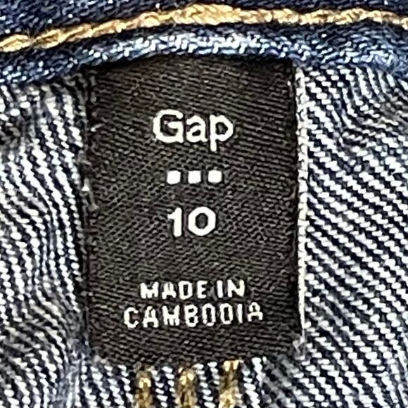Gap Women’s Size 10 Factory Distressed Roll Hem Denim Shorts Dark Wash Mid Rise - Picture 9 of 11